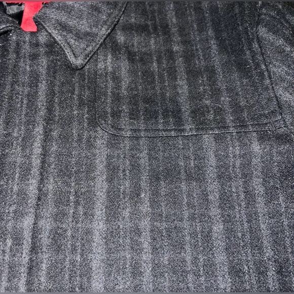 UEC Alfani Fitted Wool Black Gray Plaid Full Zip Collared Jacket Coat SZ XL - Picture 6 of 10